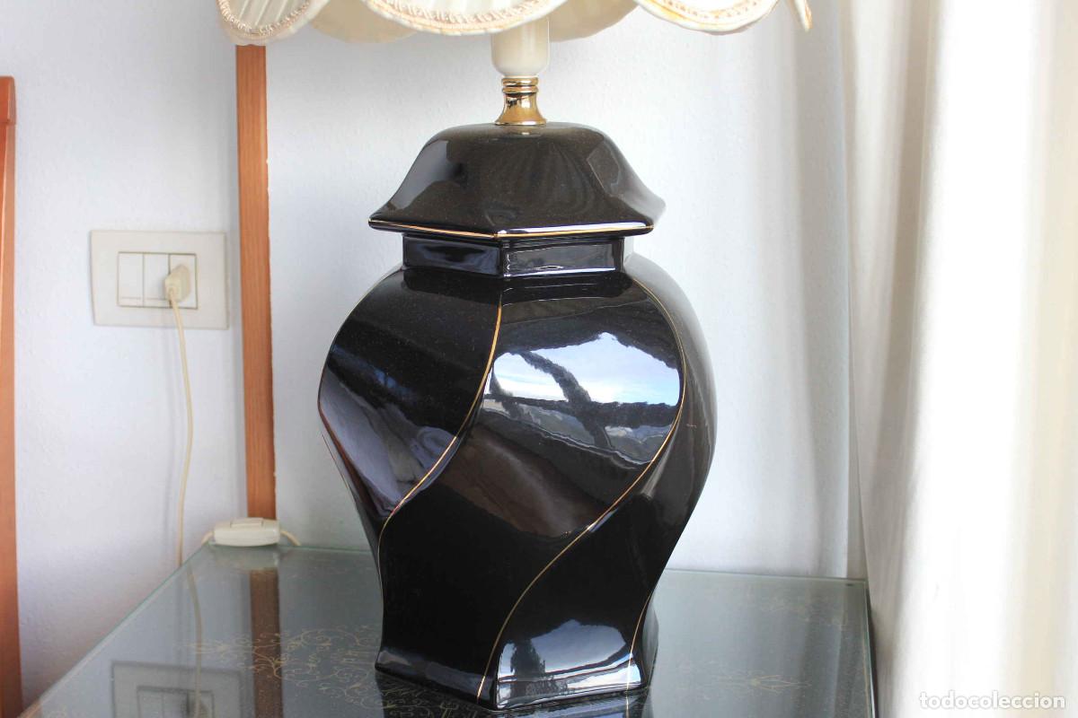 Vintage: LAMPARA JARRON NEGRO FILO ORO - Foto 3