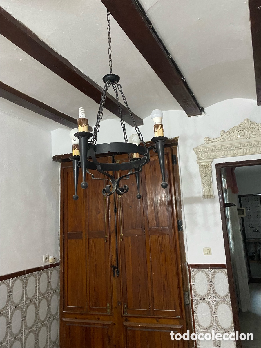 Vintage: L&aacute;mpara de Techo de 3 luces Forjado Negro - Foto 2