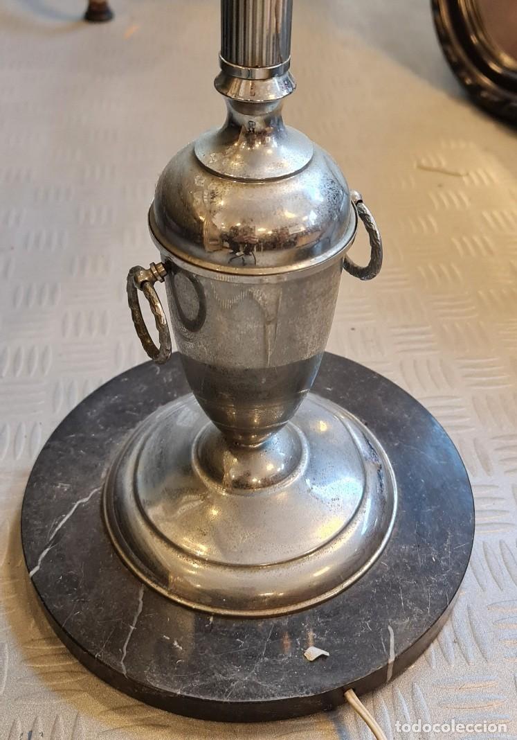 Vintage: Lampara de pie con base m&aacute;rmol y metal - Foto 4