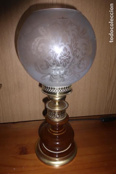 Vintage: Quinque electricado con globo de cristal - Foto 1