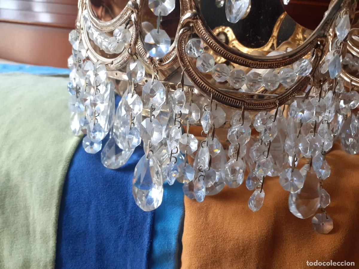 Vintage: Dos apliques de cristal de roca y lat&oacute;n - Foto 3