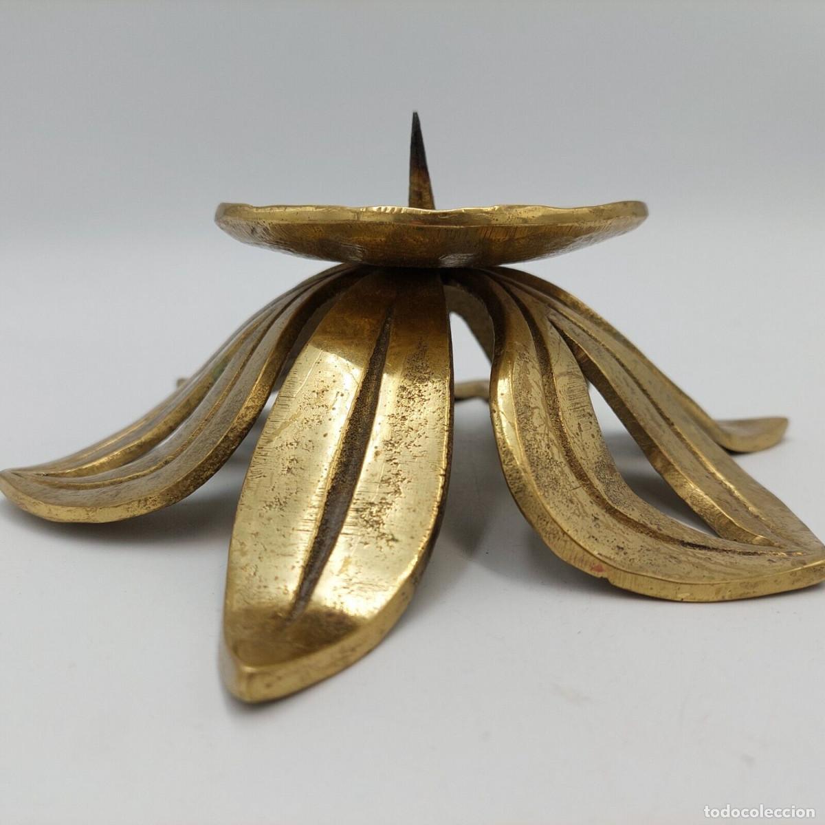 Vintage: Candelabro de latoń brutalista - Foto 4