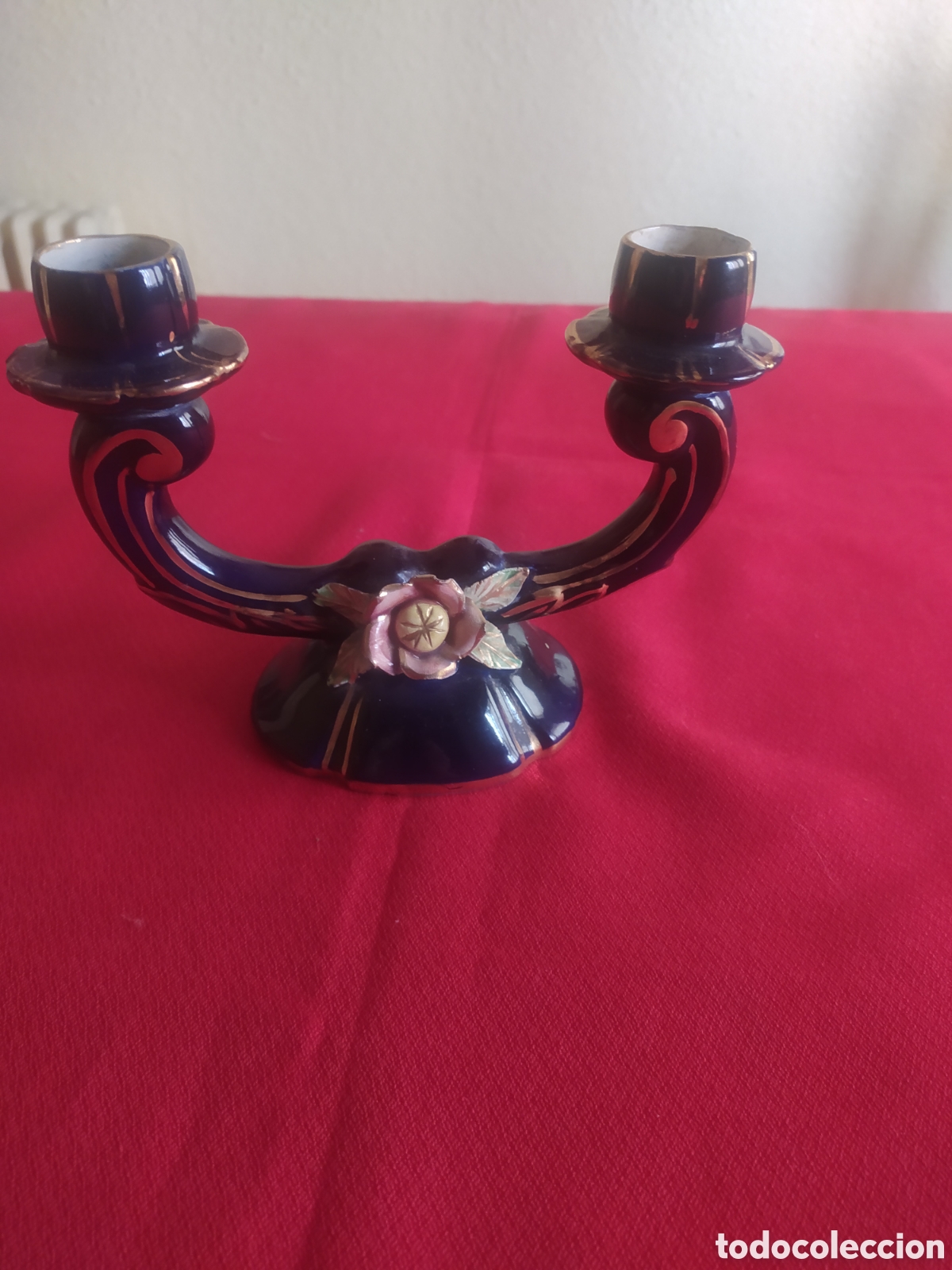 Vintage: Candelabro de porcelana antiguo - Foto 1