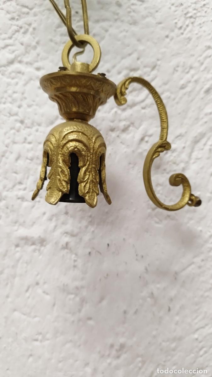 Vintage: Antiguo aplique de l&aacute;mpara de bronce - Foto 2