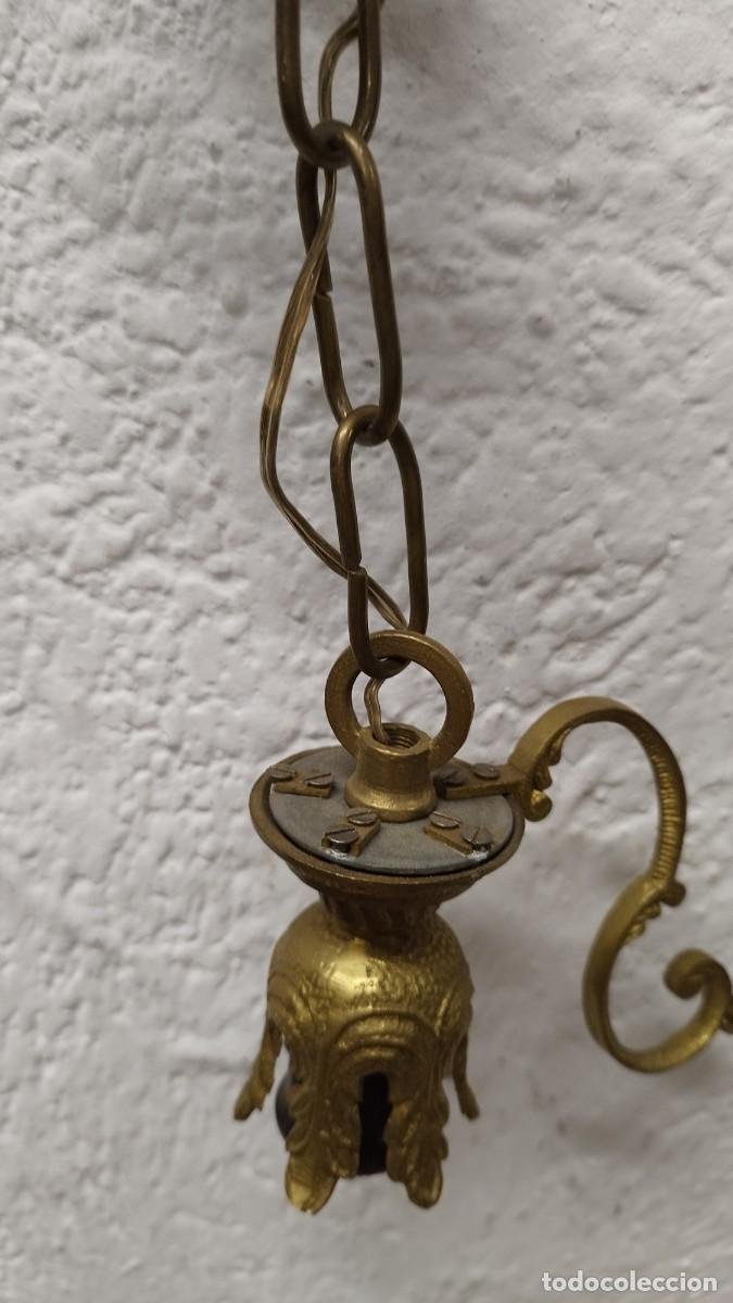 Vintage: Antiguo aplique de l&aacute;mpara de bronce - Foto 3