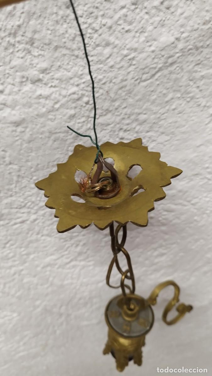 Vintage: Antiguo aplique de l&aacute;mpara de bronce - Foto 5