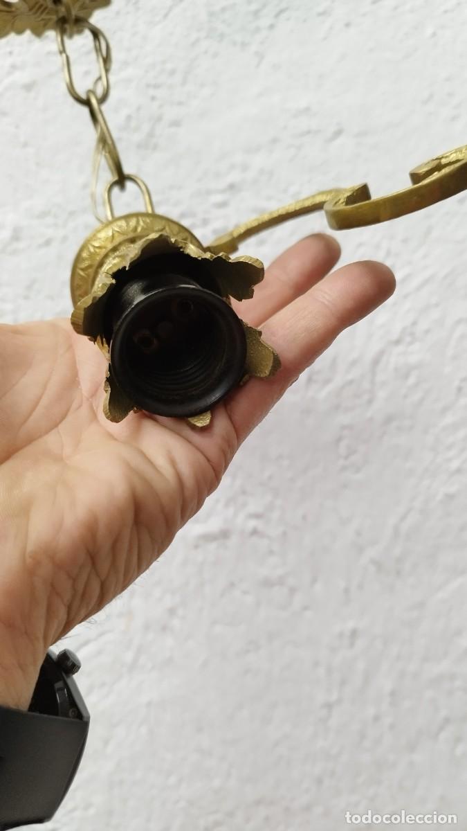 Vintage: Antiguo aplique de l&aacute;mpara de bronce - Foto 6