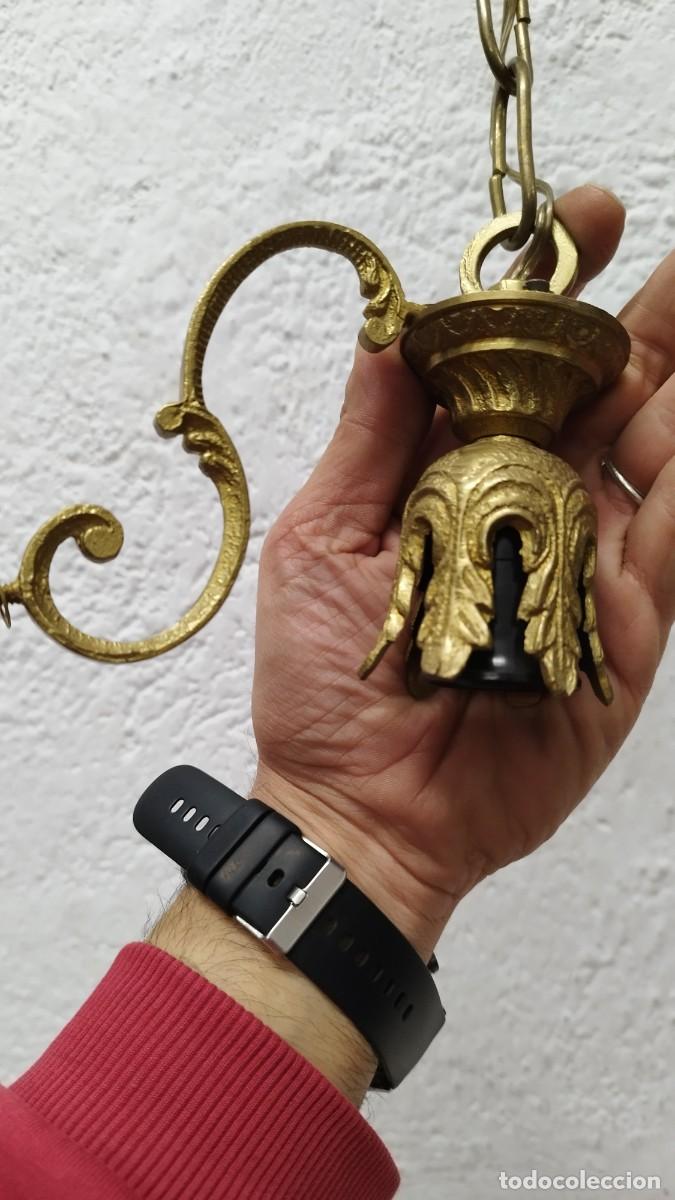 Vintage: Antiguo aplique de l&aacute;mpara de bronce - Foto 8
