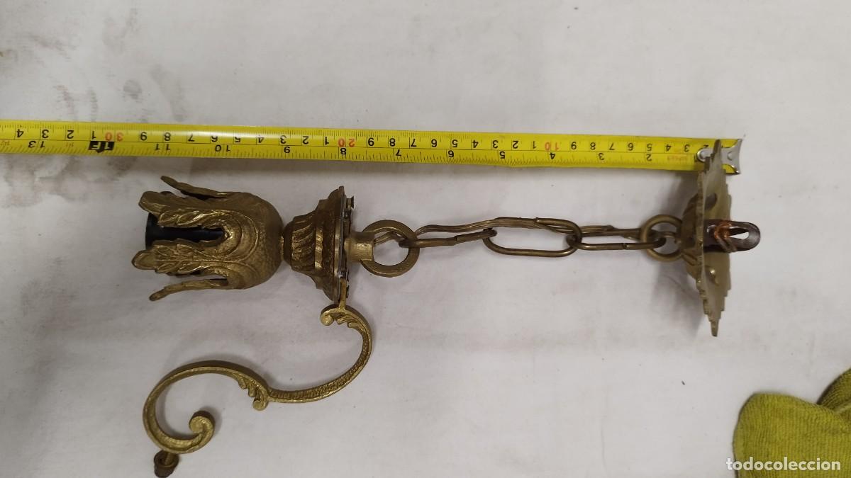 Vintage: Antiguo aplique de l&aacute;mpara de bronce - Foto 9
