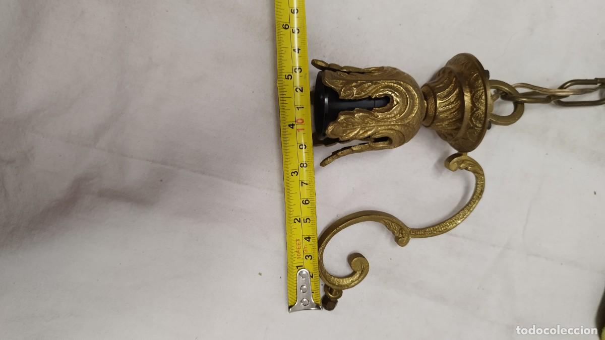 Vintage: Antiguo aplique de l&aacute;mpara de bronce - Foto 10