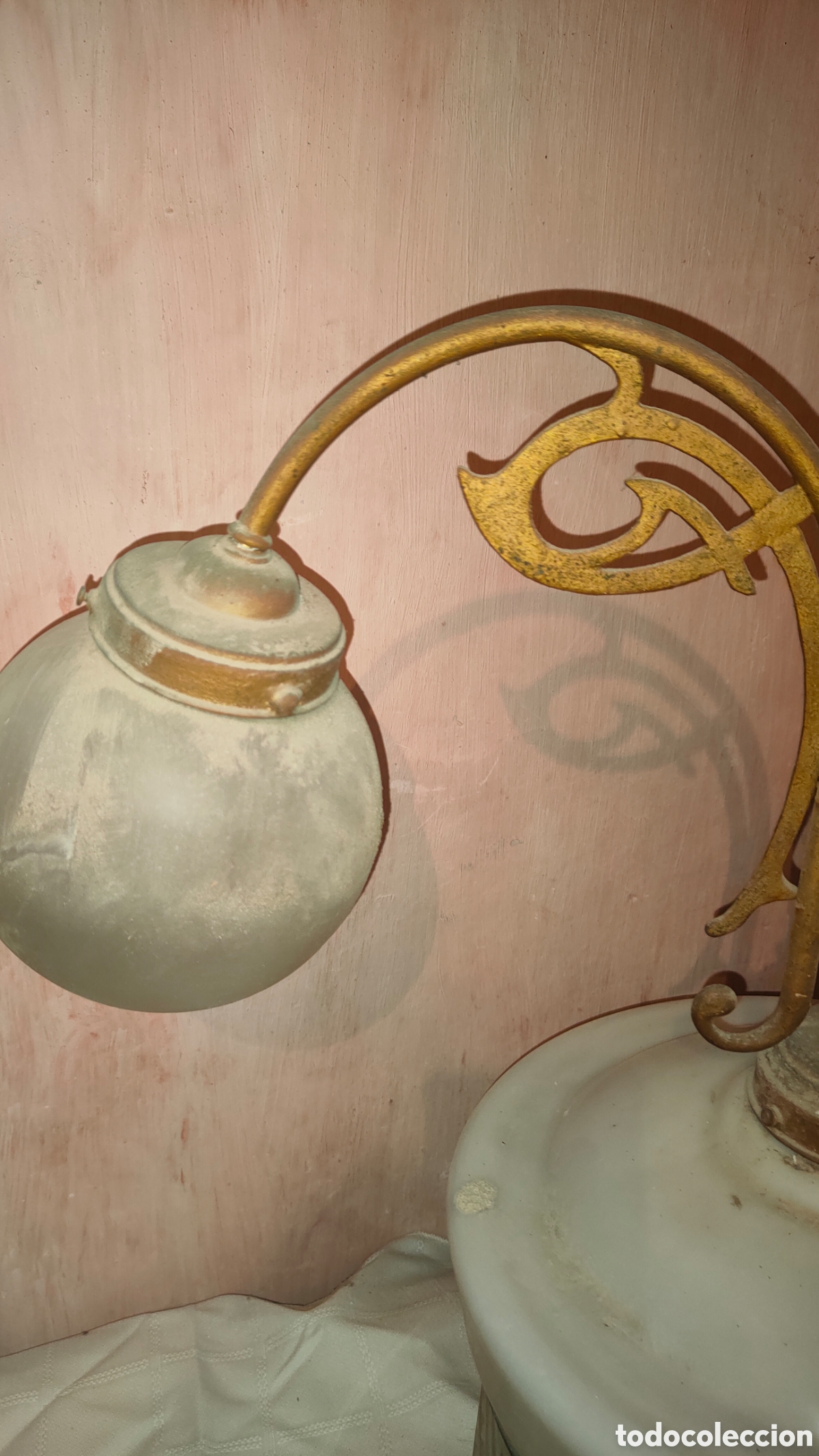 Vintage: L&aacute;mpara antigua con cristales. - Foto 3
