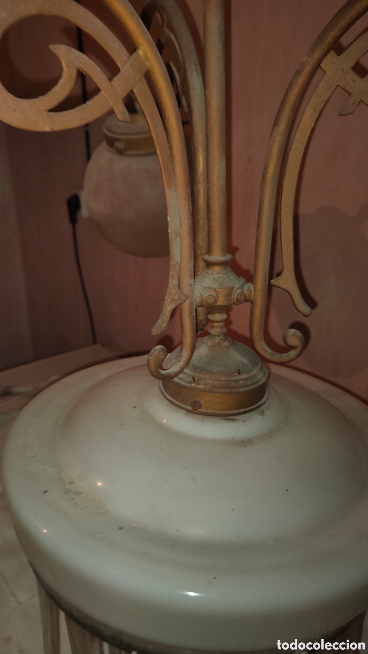 Vintage: L&aacute;mpara antigua con cristales. - Foto 6