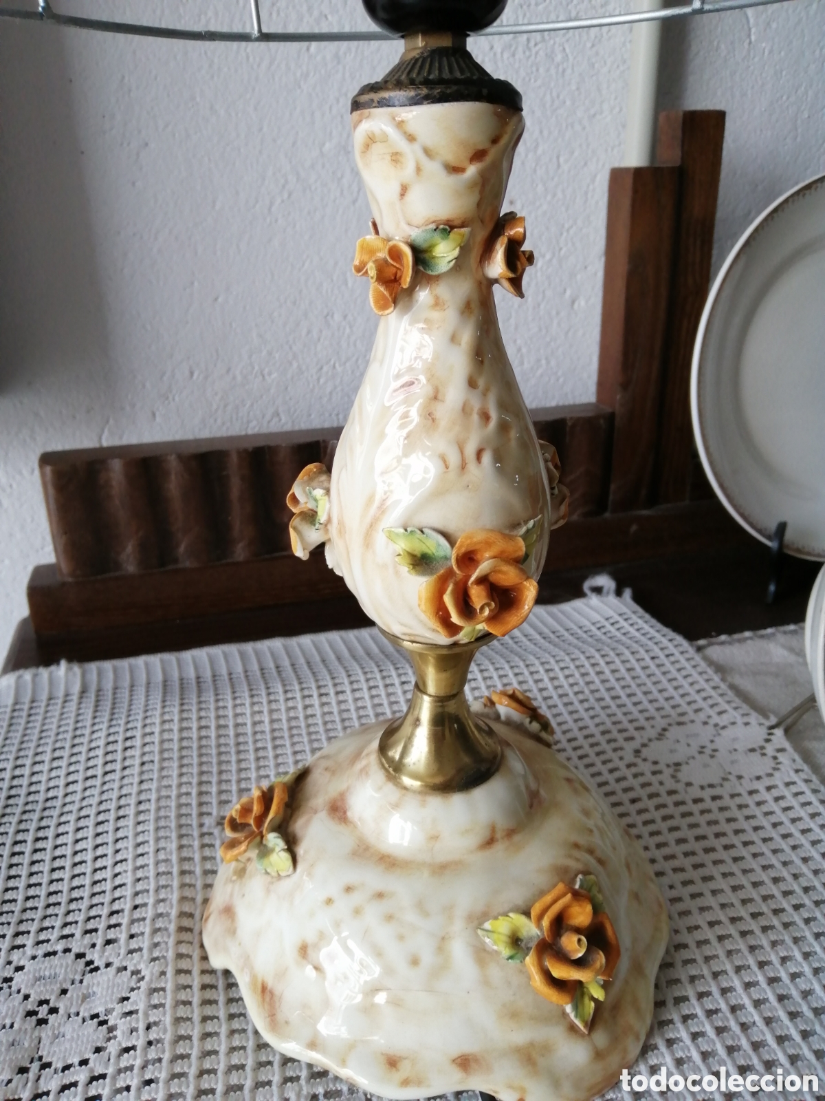 Vintage: L&Aacute;MPARA DE CER&Aacute;MICA. SOBREMESA - Foto 2