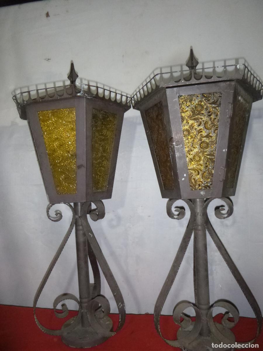Vintage: LAMPRAS FAROLE S HIERRO FORJA - Foto 1