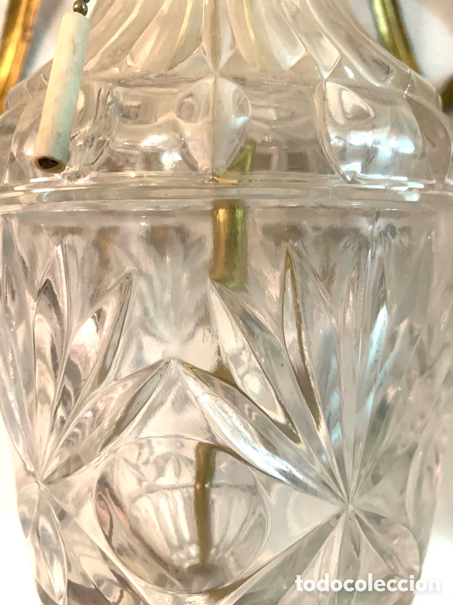 Vintage: L&Aacute;MPARA VINTAGE DE CRISTAL - Foto 4