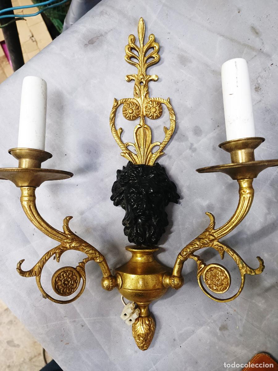 Vintage: Lampara bronce aplique imperio - Foto 2