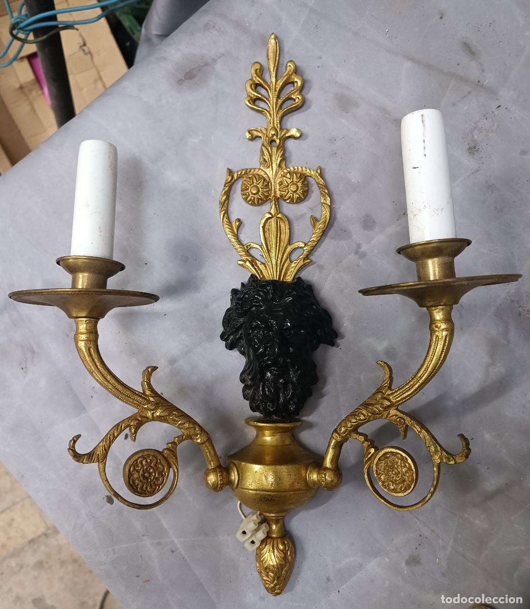 Vintage: Lampara bronce aplique imperio - Foto 3