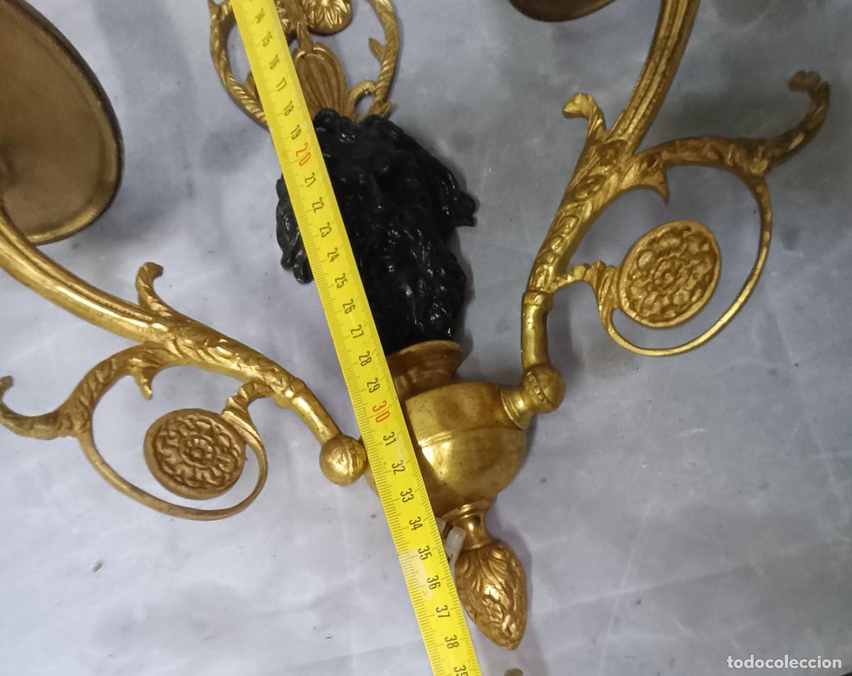 Vintage: Lampara bronce aplique imperio - Foto 5