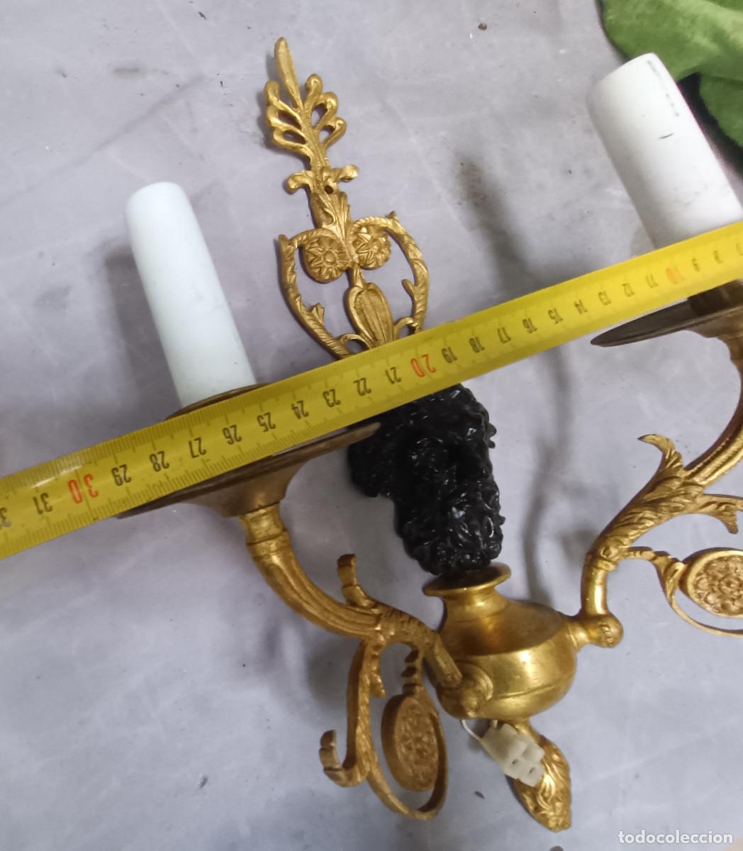 Vintage: Lampara bronce aplique imperio - Foto 6