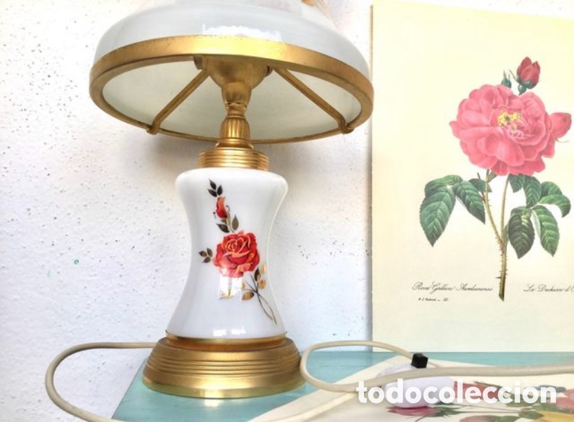 Vintage: PAREJA L&Aacute;MPARAS OPALINA. - Foto 4