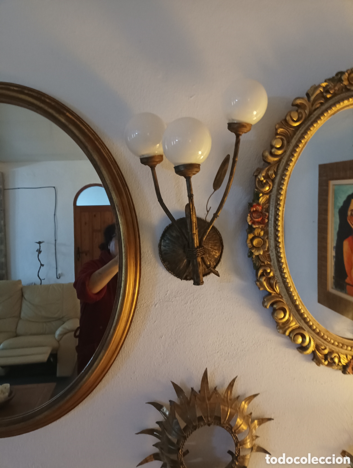 Vintage: Lampara Aplique de pared falso bambu - Foto 1