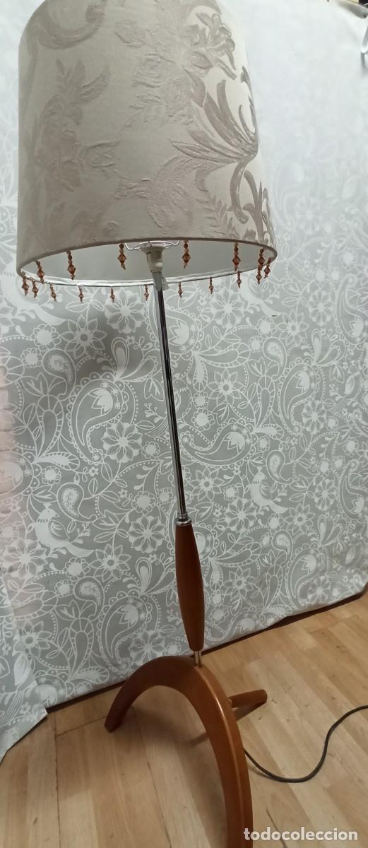 Vintage: L&aacute;mpara Pie Vintage Acero/Madera - Foto 2
