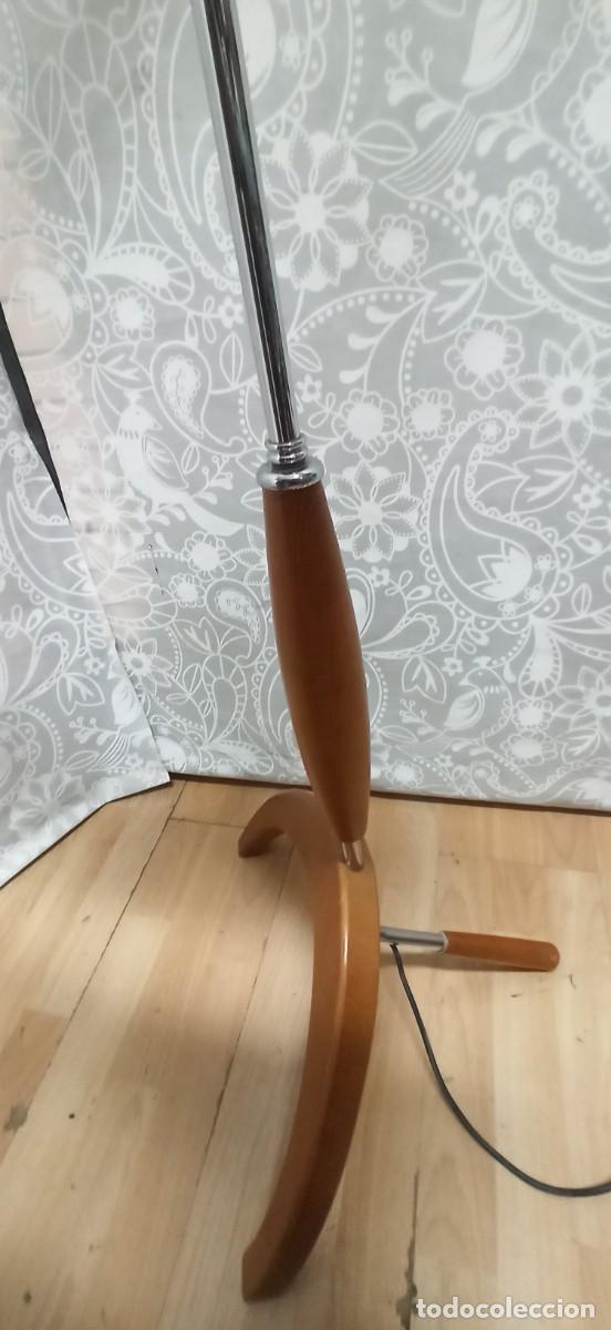 Vintage: L&aacute;mpara Pie Vintage Acero/Madera - Foto 5