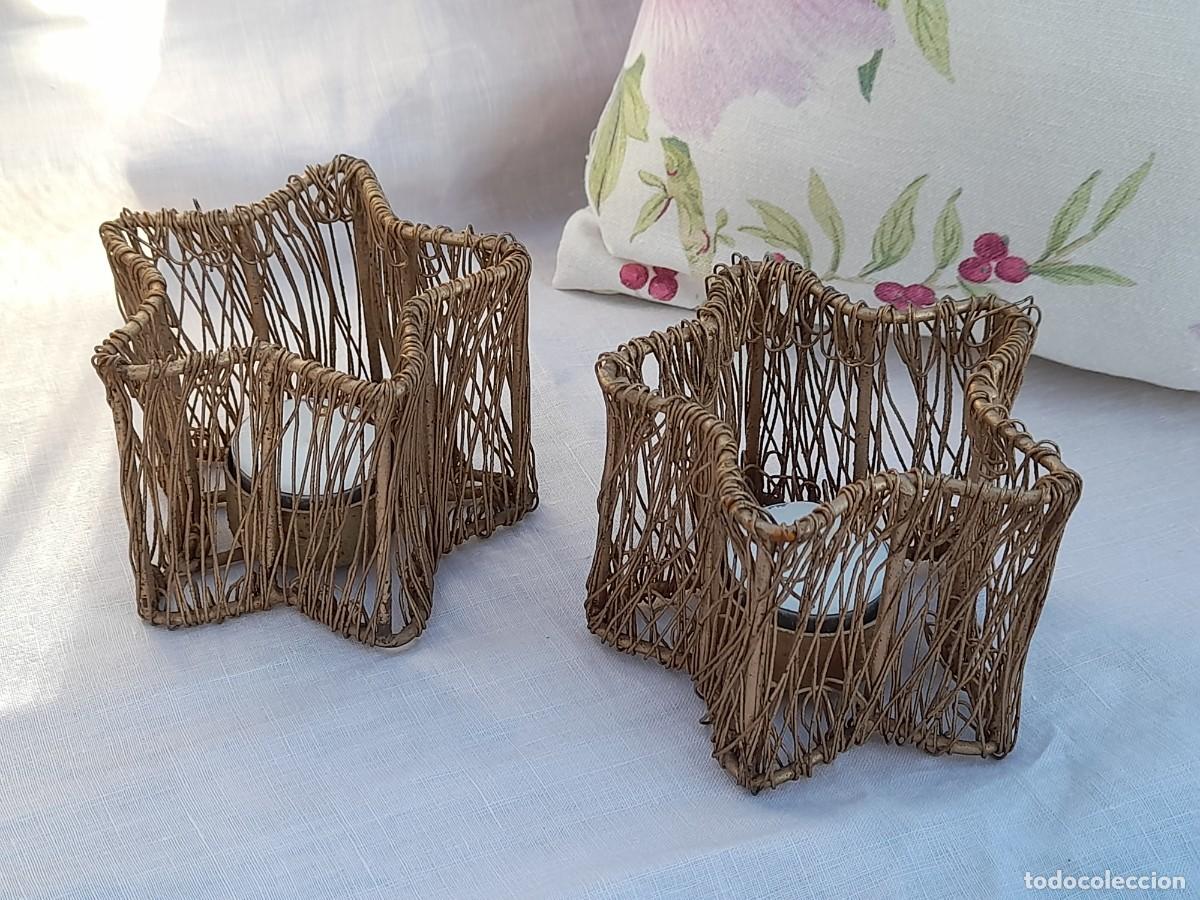 Vintage: 2 porta-velas estrellas de metal - Foto 1