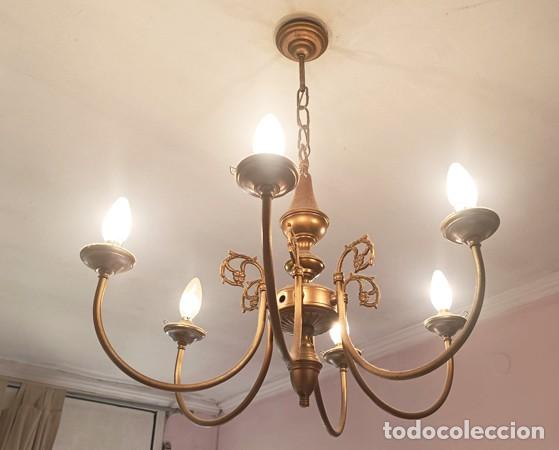 Vintage: LAMPARA LATONADA ANTIGUA - Foto 4