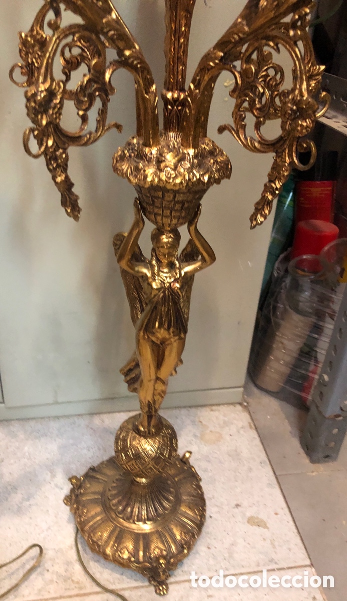 Vintage: BRONCES ARTISTICOS-PAREJA DE CANDELABROS 6 BRAZOS. - Foto 3