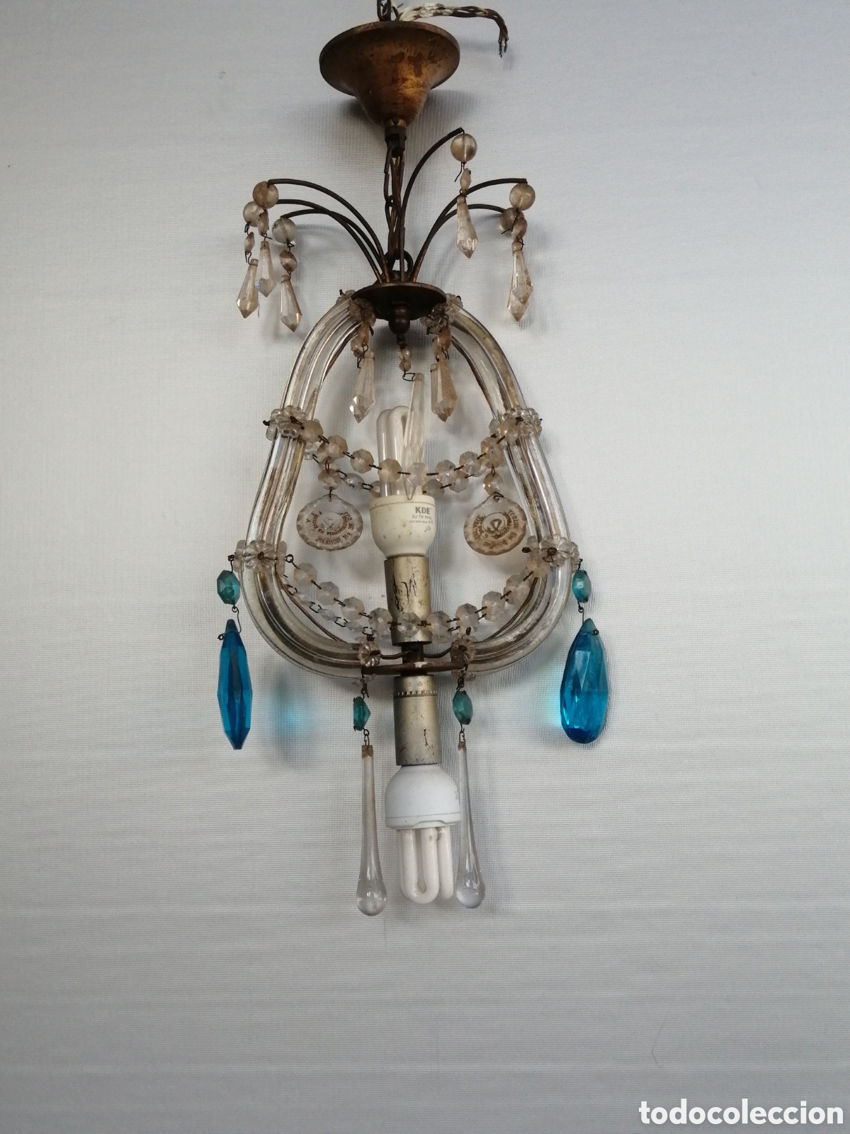 Vintage: L&aacute;mpara de techo Cristal de Bohemia 1970s - Foto 2