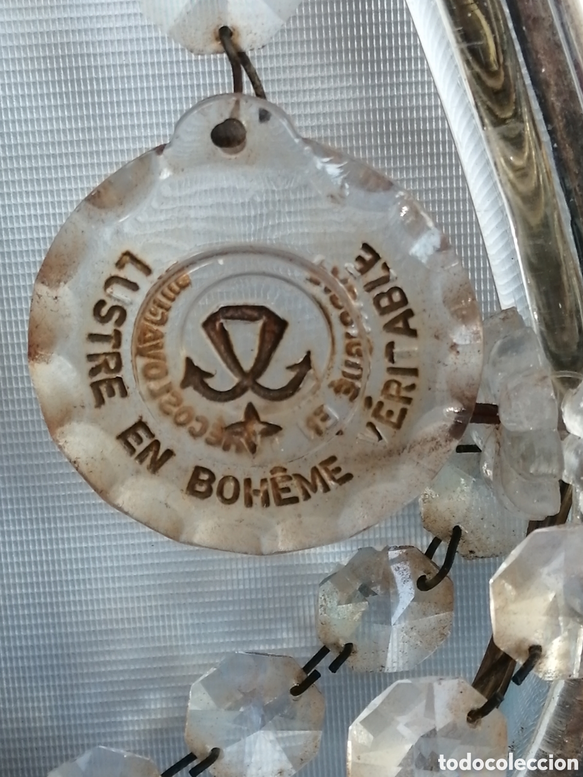 Vintage: L&aacute;mpara de techo Cristal de Bohemia 1970s - Foto 5