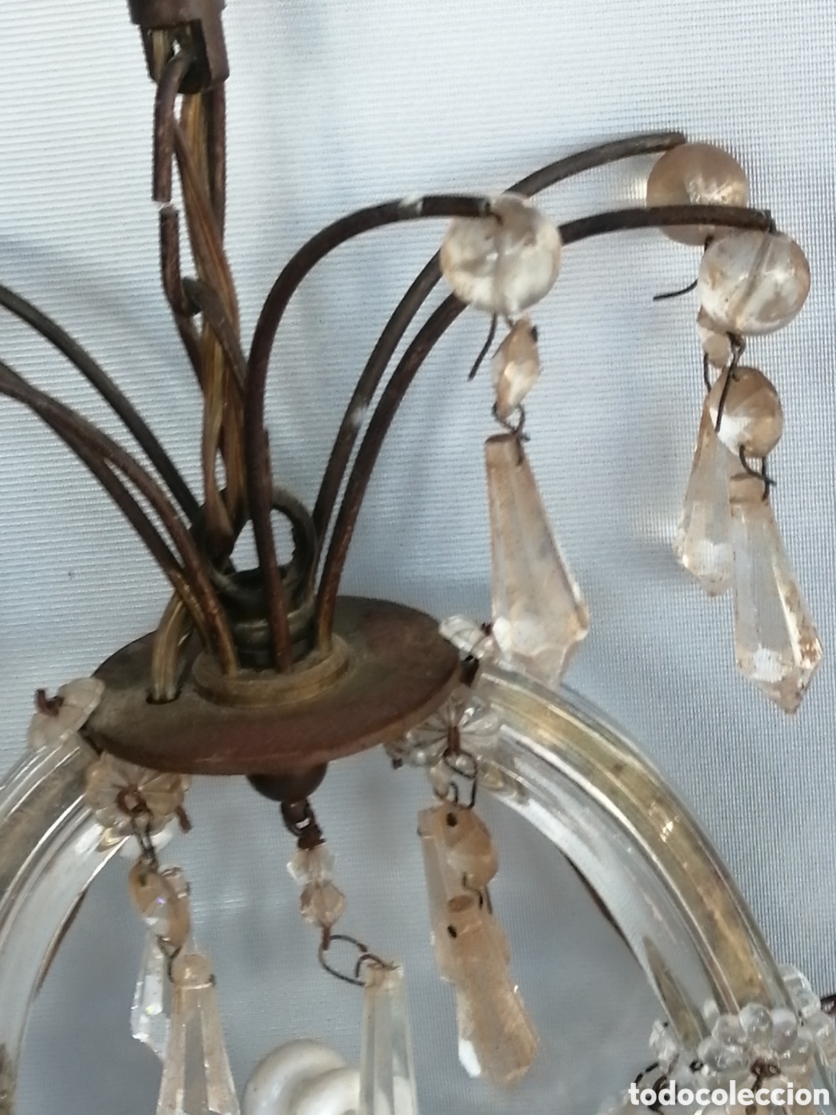 Vintage: L&aacute;mpara de techo Cristal de Bohemia 1970s - Foto 7