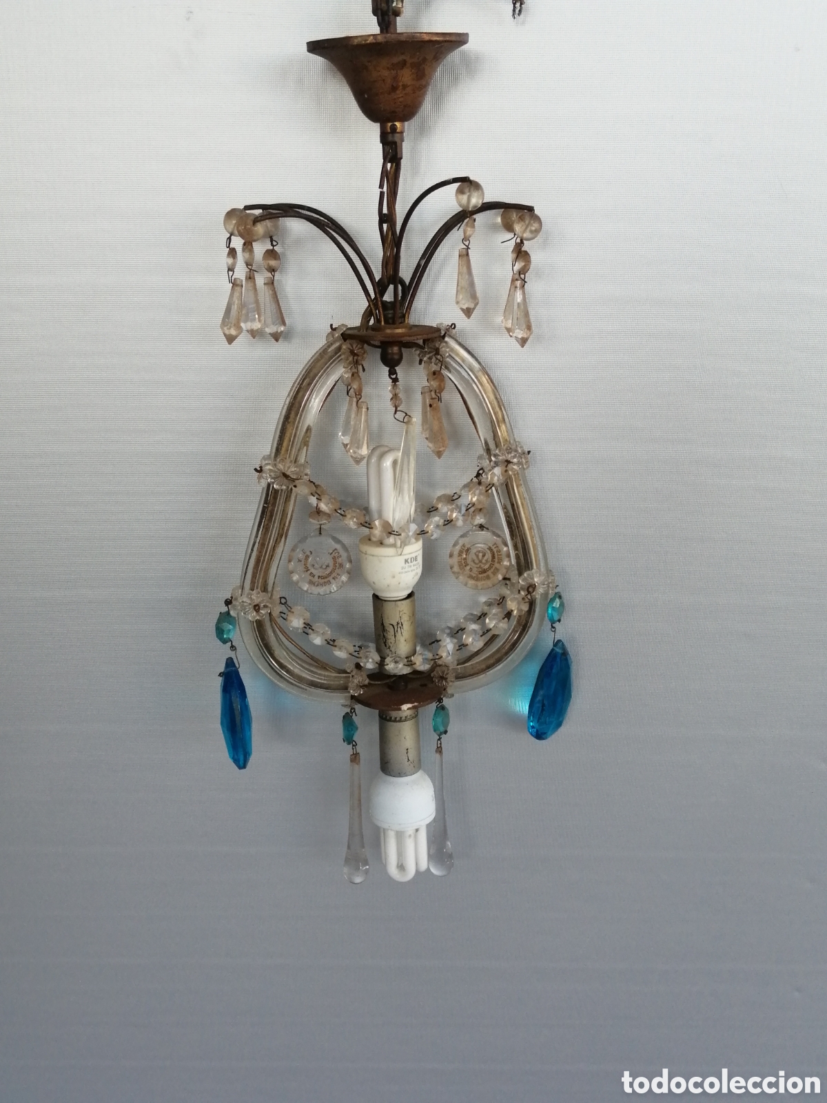 Vintage: L&aacute;mpara de techo Cristal de Bohemia 1970s - Foto 1