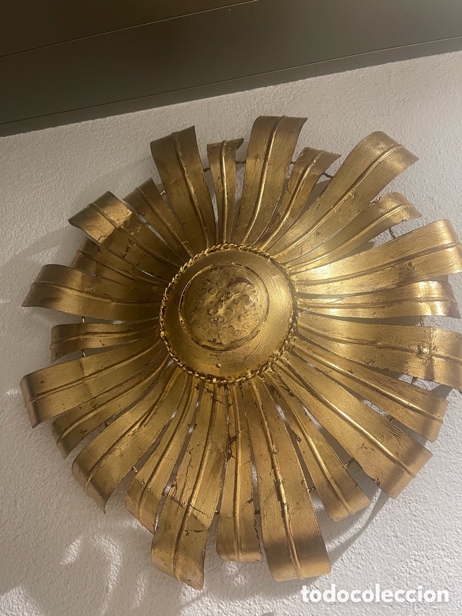 Vintage: Aplique techo en hierro con pan de oro - Foto 1