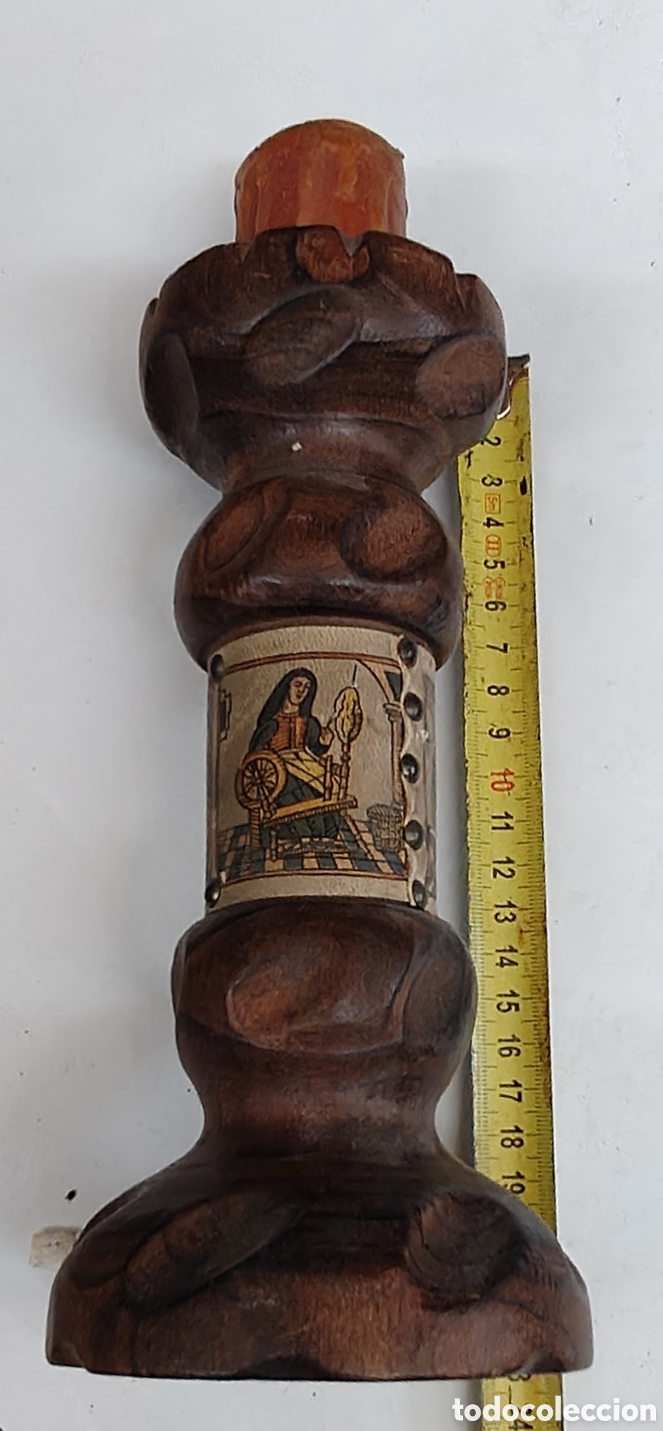 Vintage: Candelabro de madera 23 cm - car54 - Foto 1