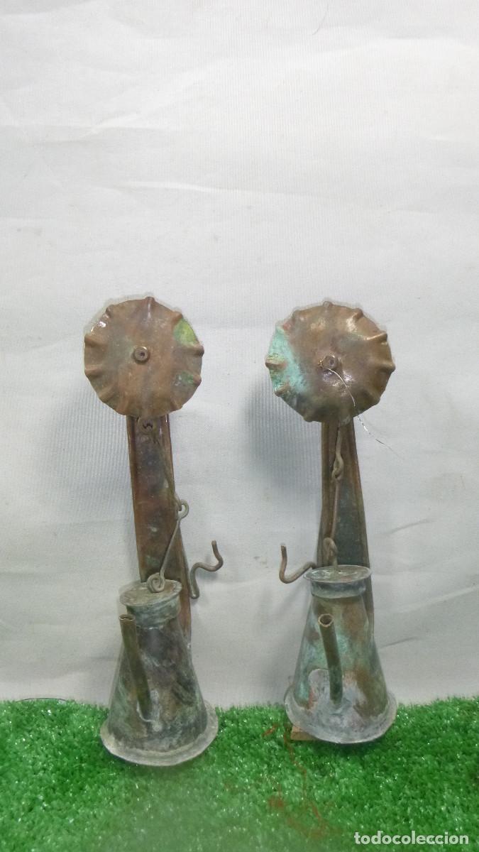 Vintage: LOTE DOS CANDILES DE ACEITE Y MECHA - Foto 1