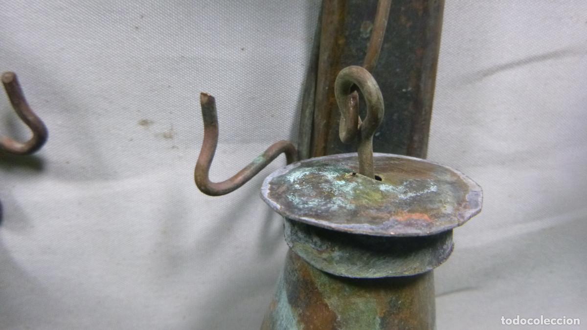 Vintage: LOTE DOS CANDILES DE ACEITE Y MECHA - Foto 3