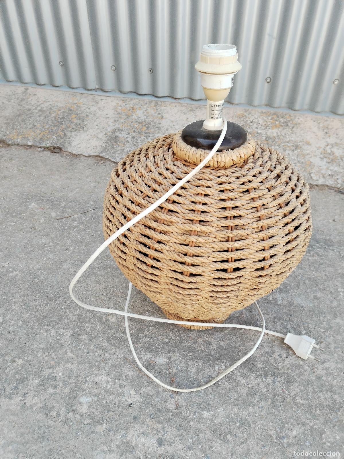 Vintage: lampara de mimbre rattan cordelillo - Foto 2