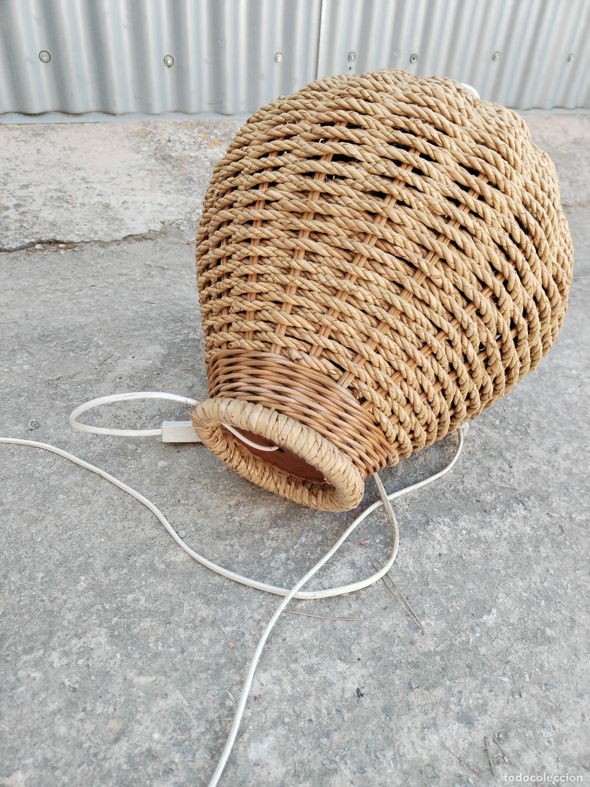 Vintage: lampara de mimbre rattan cordelillo - Foto 3