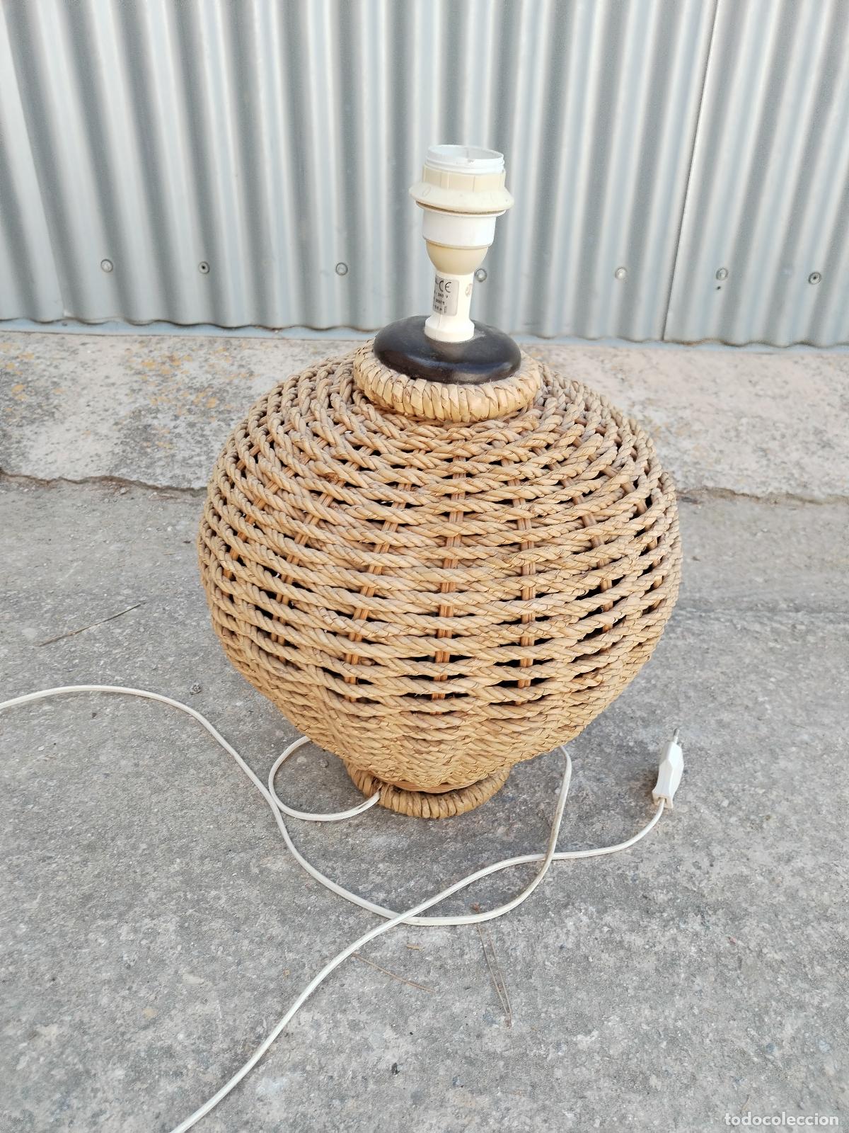 Vintage: lampara de mimbre rattan cordelillo - Foto 4