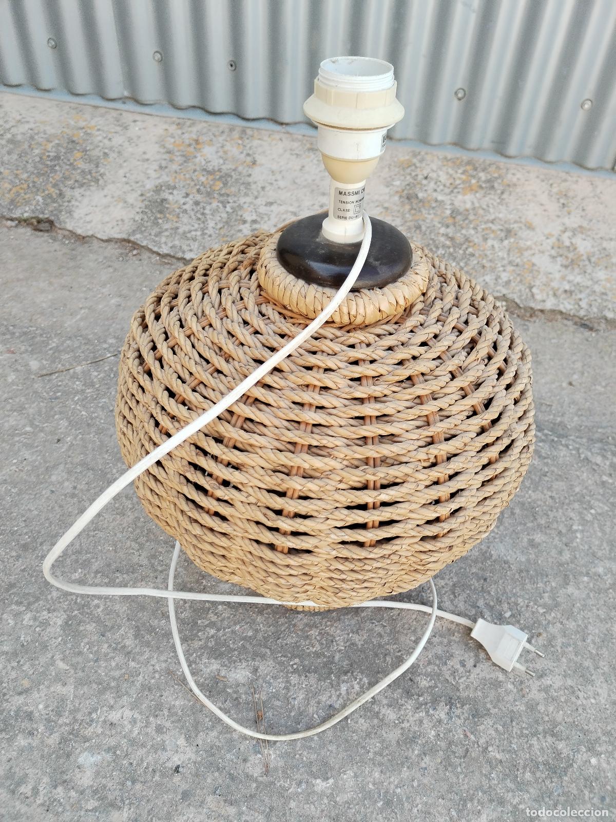 Vintage: lampara de mimbre rattan cordelillo - Foto 5