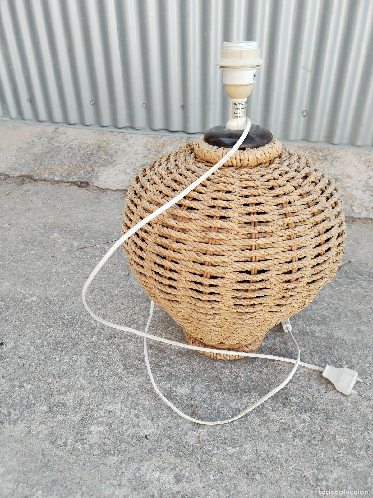 Vintage: lampara de mimbre rattan cordelillo - Foto 1
