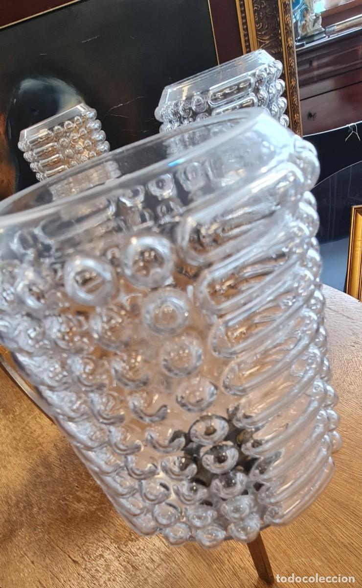 Vintage: Lampara de 6 brazos en acero y cristal - Foto 5