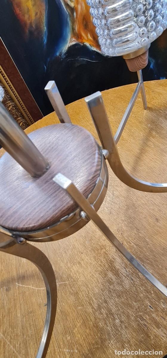 Vintage: Lampara de 6 brazos en acero y cristal - Foto 6