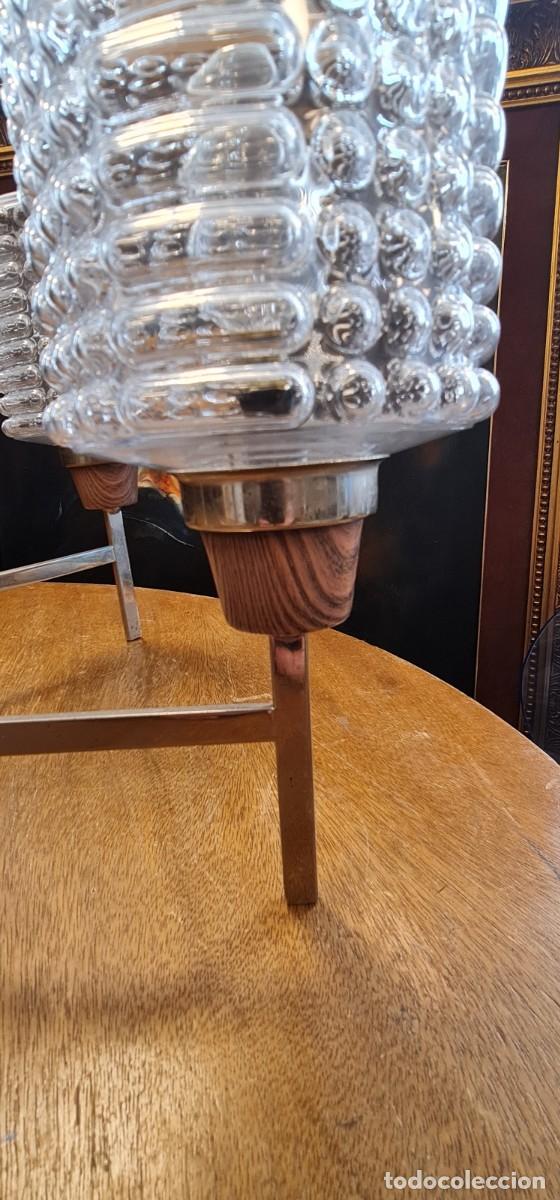 Vintage: Lampara de 6 brazos en acero y cristal - Foto 7