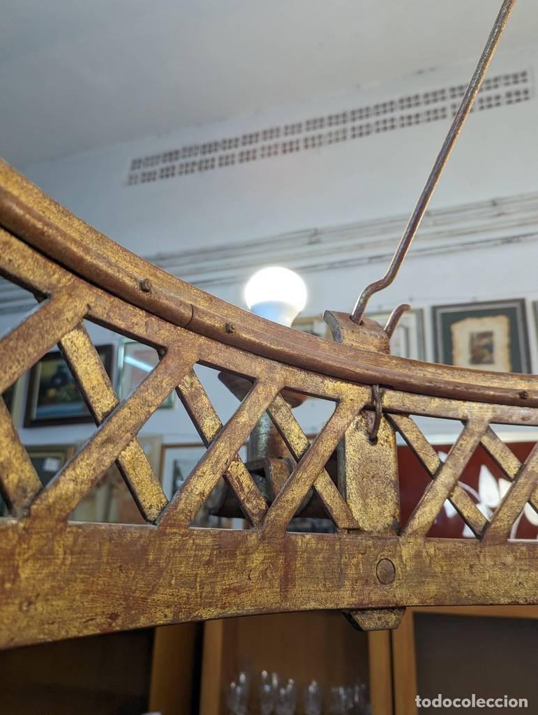 Vintage: L&Aacute;MPARA DE FORJA CL&Aacute;SICA GRANDE - Foto 6