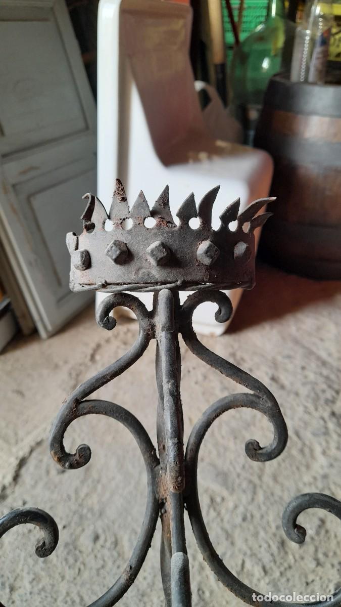 Vintage: Antigua l&aacute;mpara echa a mano de forja para pared - Foto 2