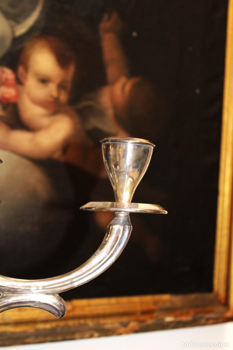 Vintage: CANDELABRO DE ALPACA E CINCO VELAS. - Foto 2