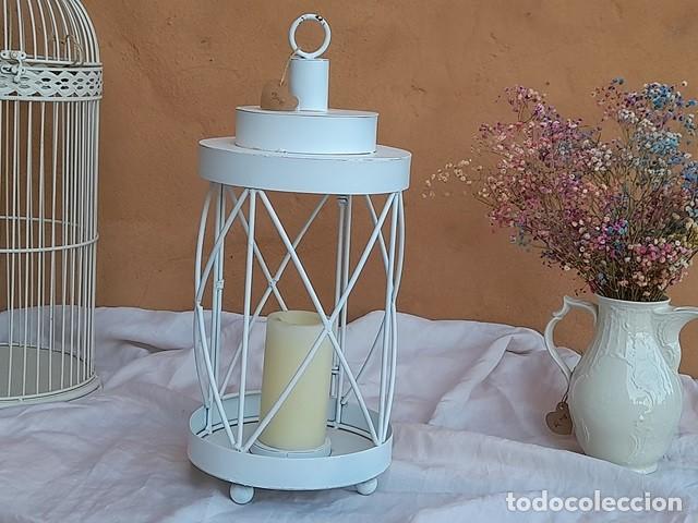 Vintage: farol de metal blanco - Foto 1